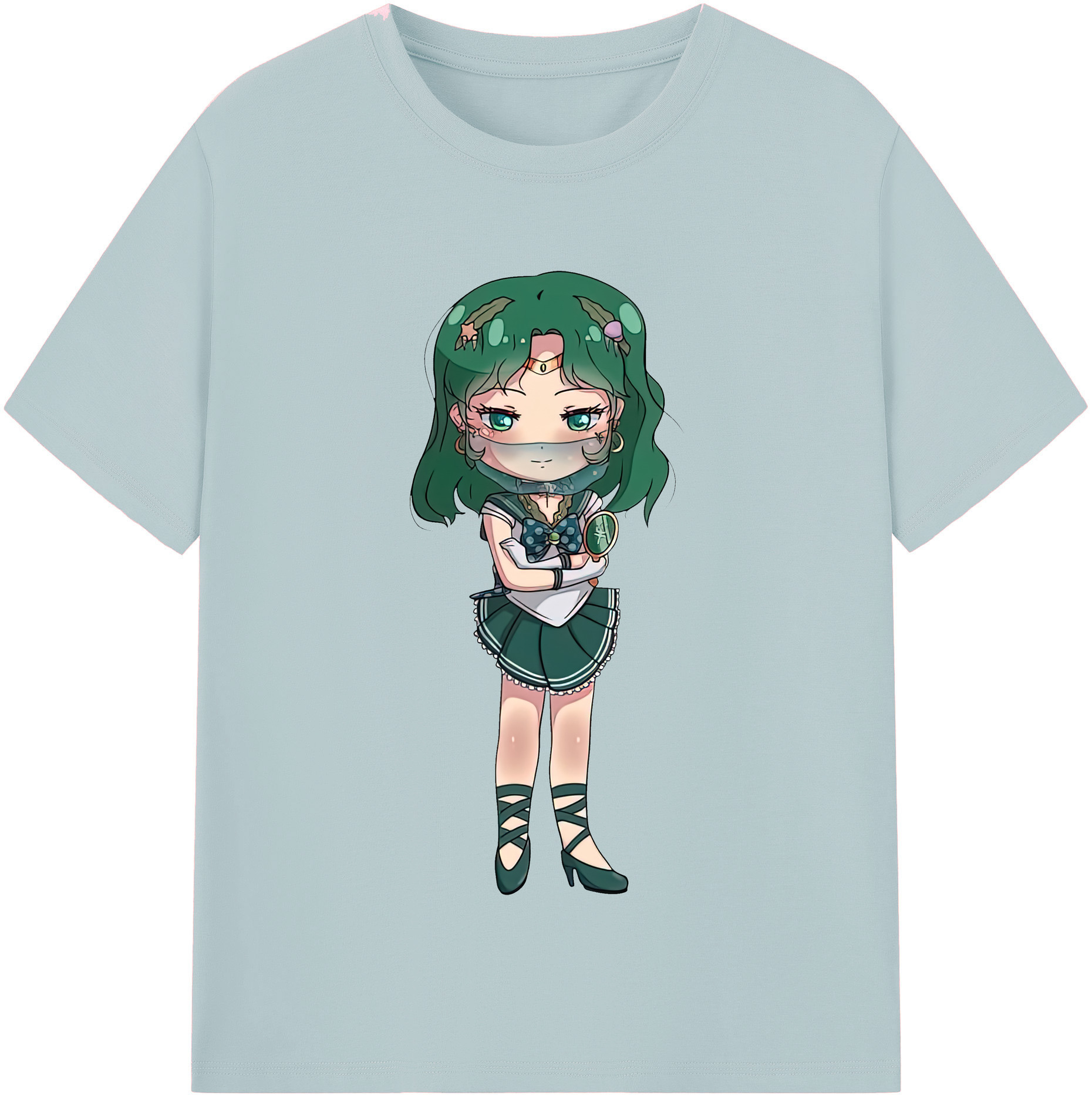 （画像用） 美少女戦士セーラームーン 海王 みちる（かいおう みちる） Sailor Moon Kaiou Michiru 綿100％半袖Tシャツ（フロントプリント）